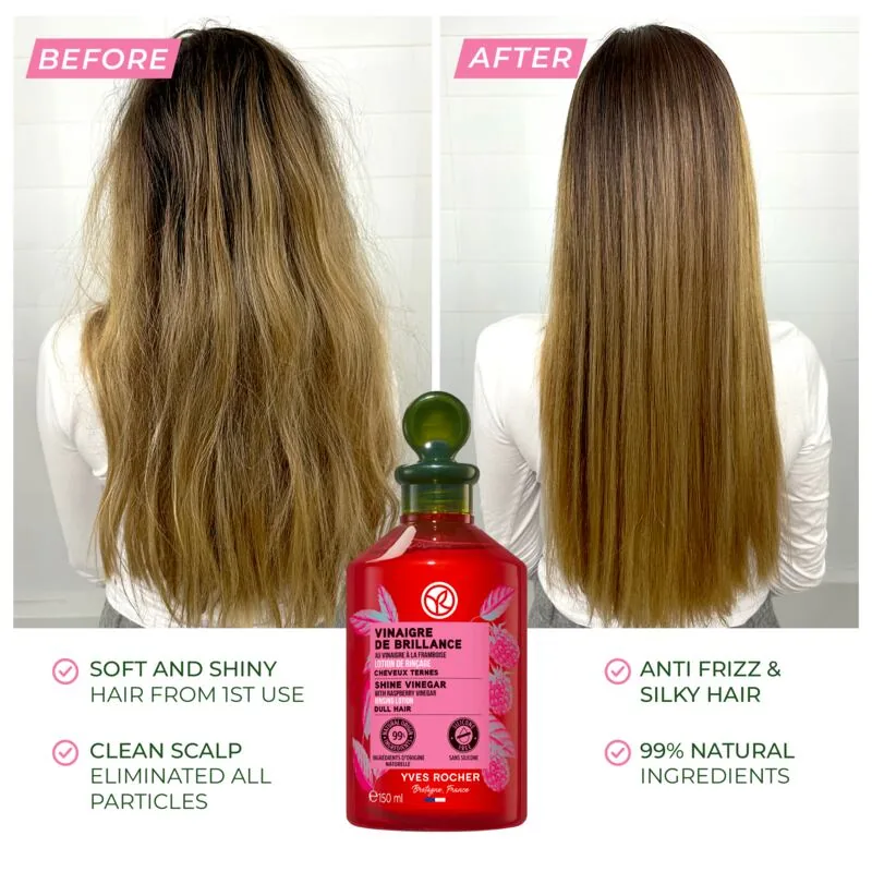 Before and after: frizzy ombré hair, then sleek and shiny