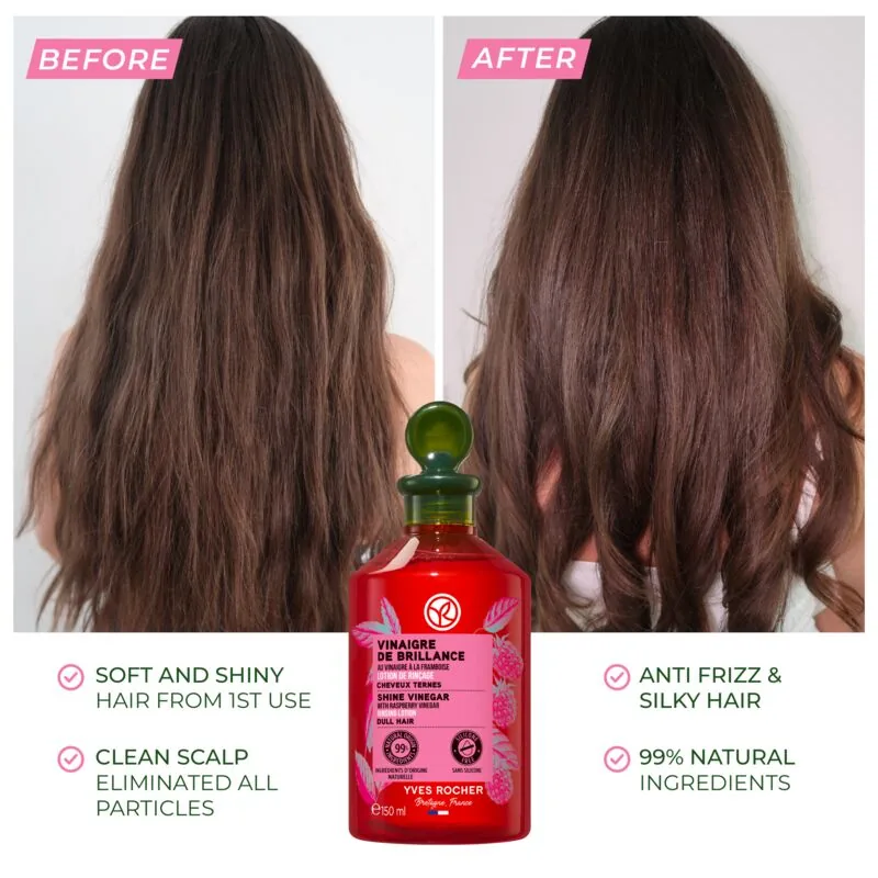 Before and after: long brunette hair from behind