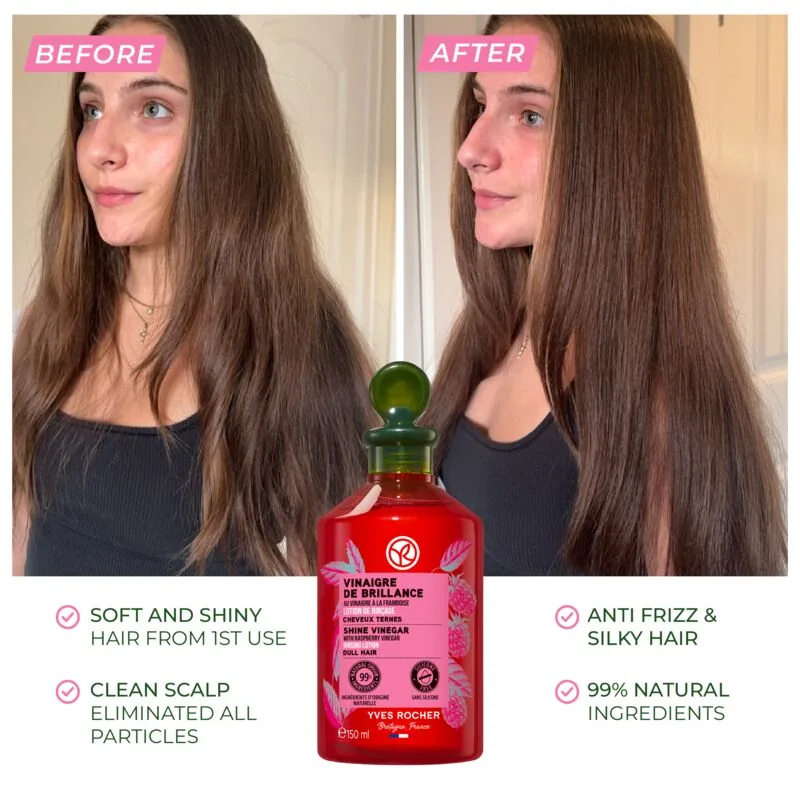 Before and after: brunette hair, side view